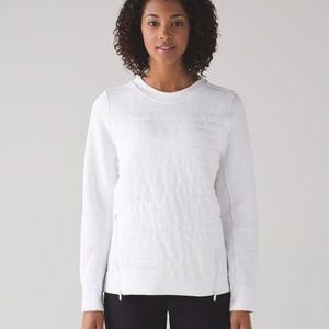 WOMEN'S WHITE LULULEMON "FLEECE BE TRUE" PULLOVER
